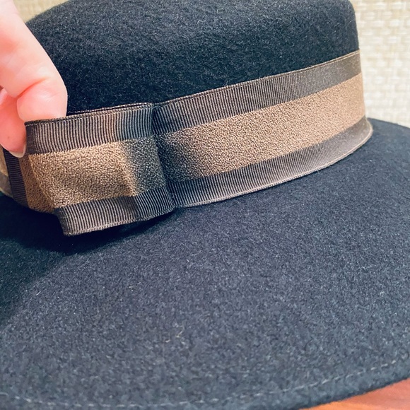 🌟HP🌟ANTQ 1920s Black Wool Wide Brim Hat - Picture 8 of 11